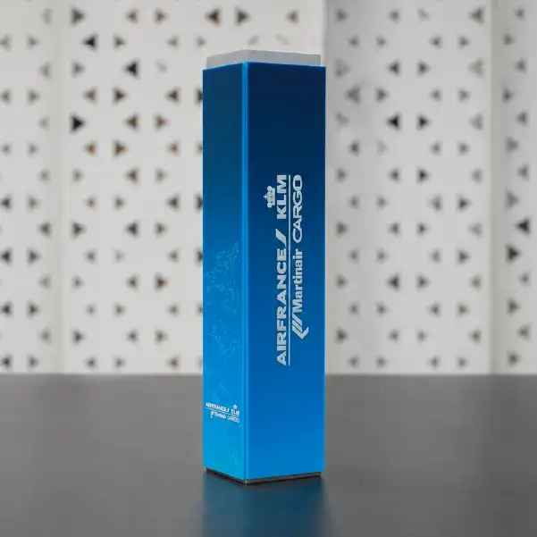 trofeo azul tipo tótem